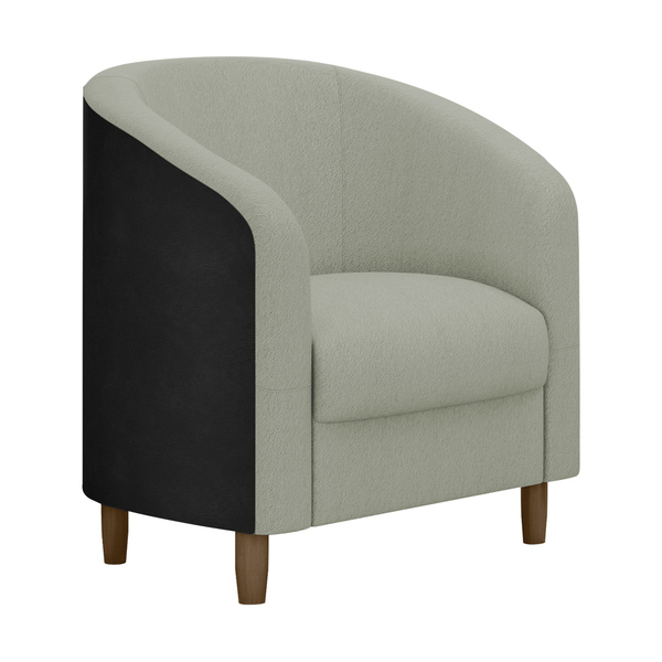 Poltrona Decorativa 71cm Dolar Pu Preto | Bouclé Suave Fendi